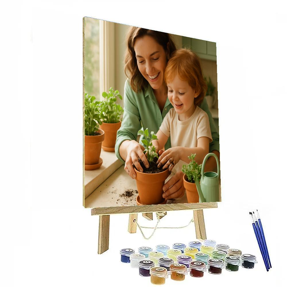 Kitchen Window Herb Garden Lesson Painting by numbers kit