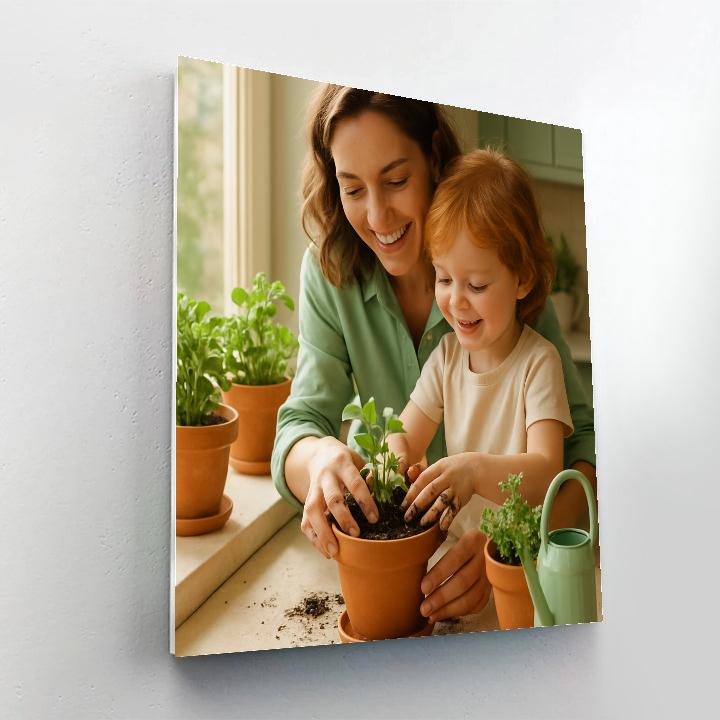 Kitchen Window Herb Garden Lesson Painting by numbers kit