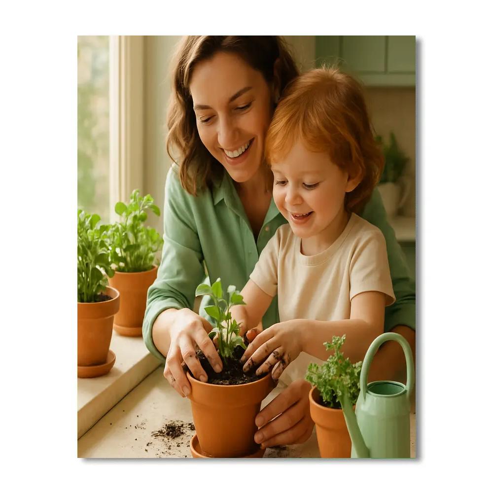 Kitchen Window Herb Garden Lesson Painting by numbers kit