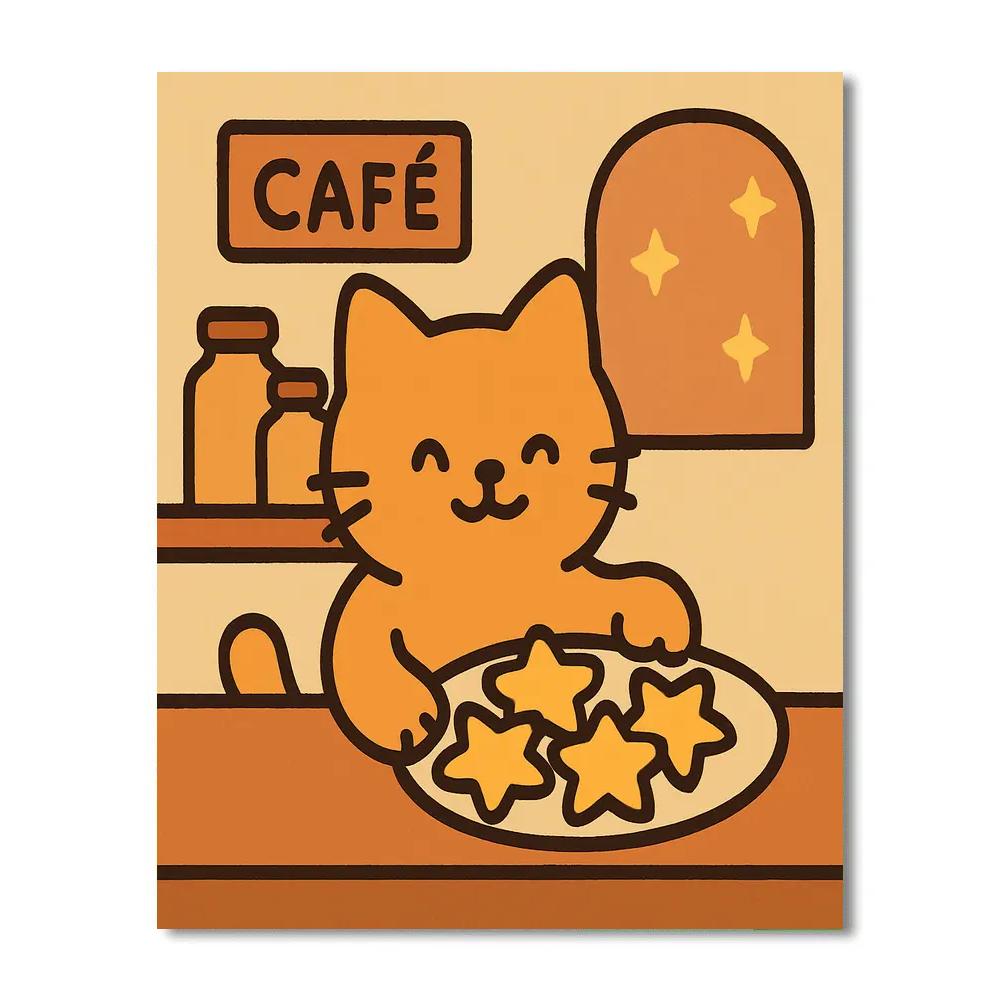 Comet Cat Café paint by number