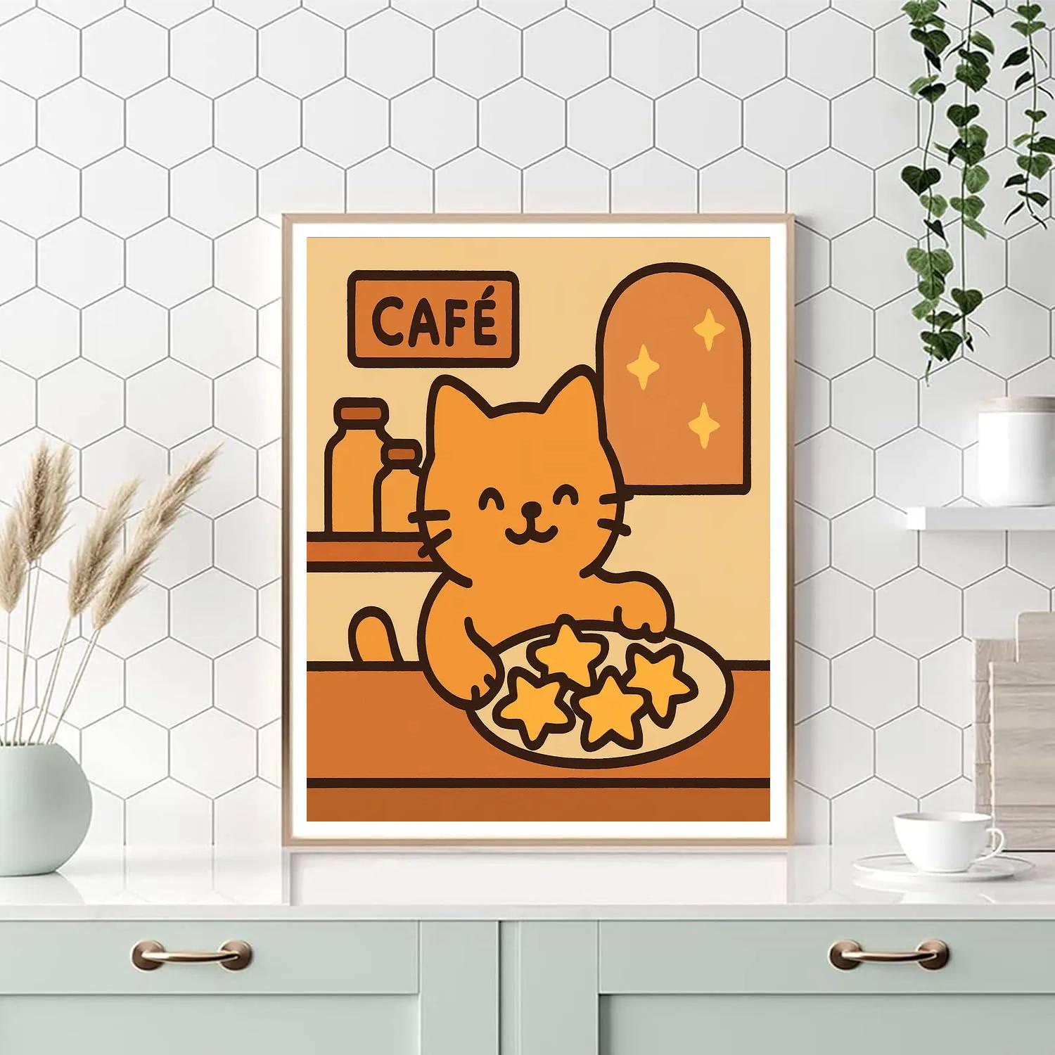 Comet Cat Café paint by number