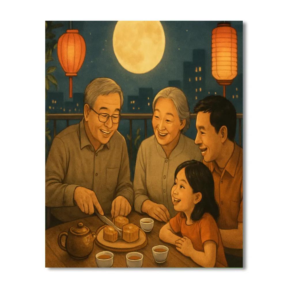 Mooncake Sharing Terrace DIY paint by numbers