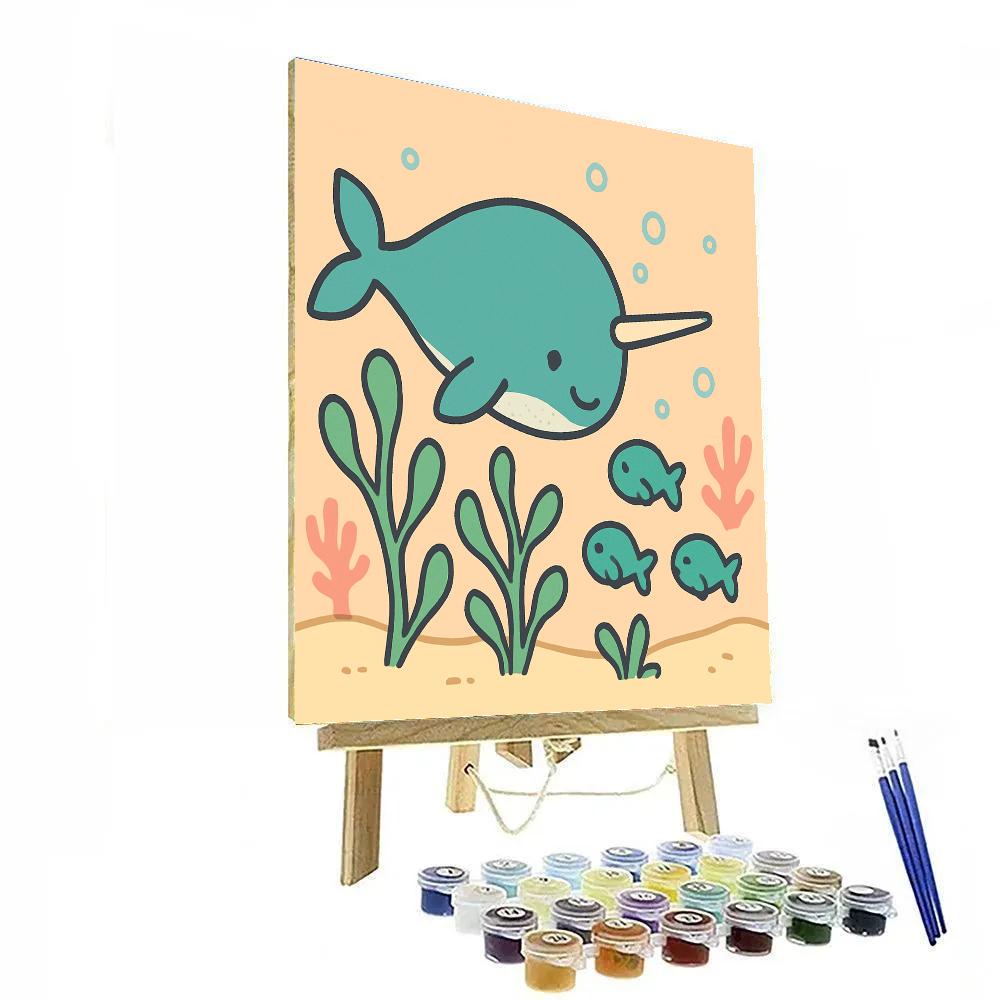 Nebula Narwhal Nursery paint by number