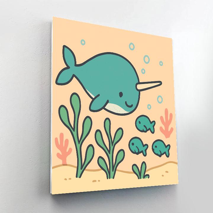Nebula Narwhal Nursery paint by number