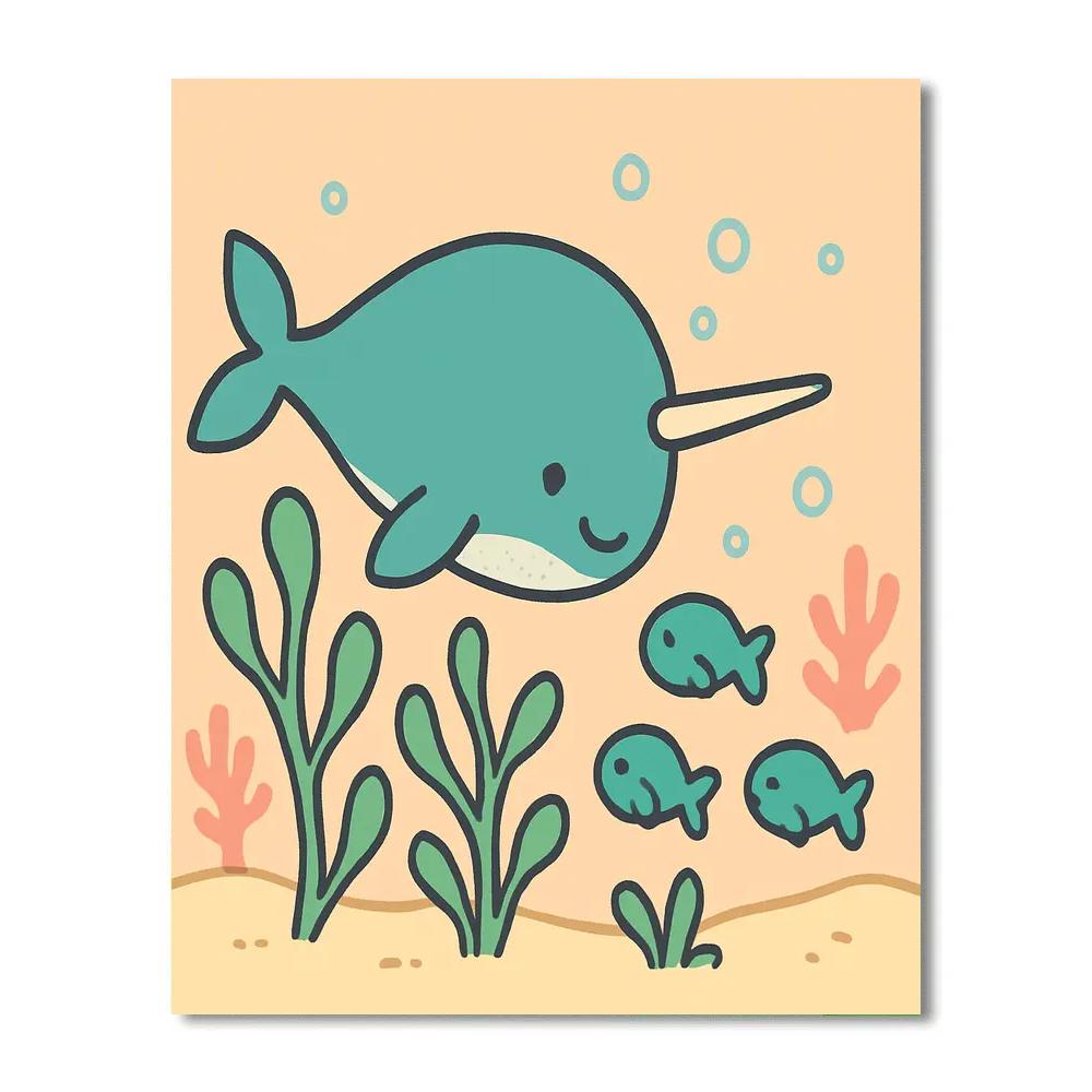 Nebula Narwhal Nursery paint by number