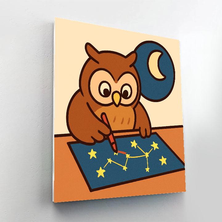 Orbiting Owl Cartography paint by color