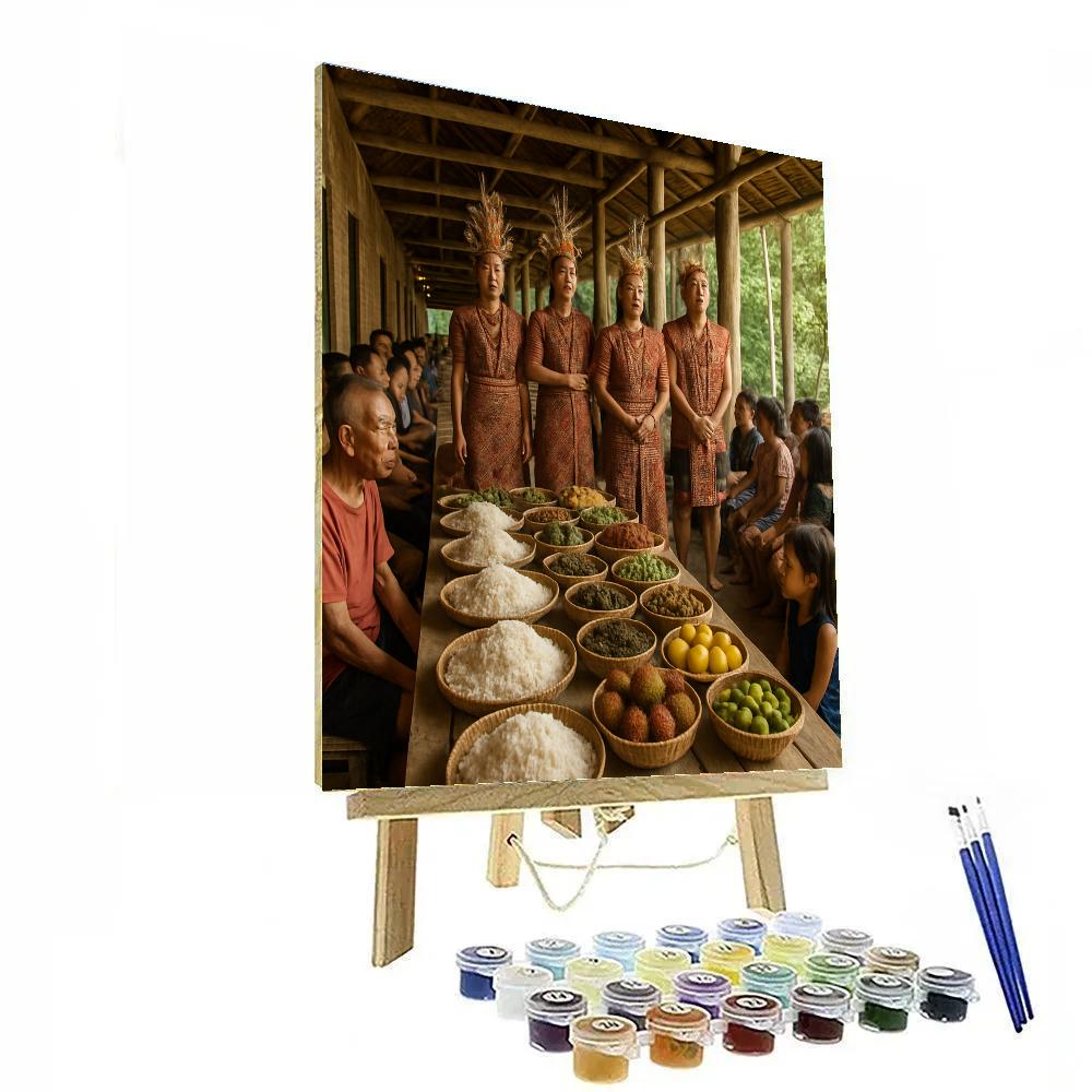 Gawai Longhouse Feast Painting by numbers kit