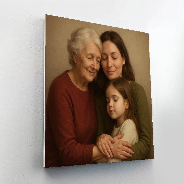 Grandma And Mother Triple Hug Painting by numbers kit