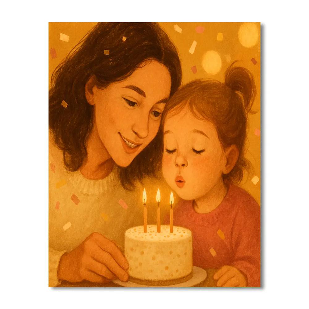 Birthday Candle Wish Together paint by color