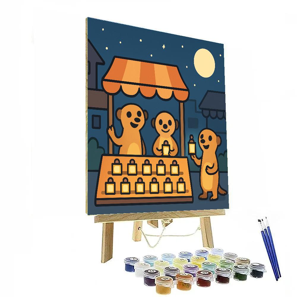 Moonlit Meerkat Market DIY paint by numbers