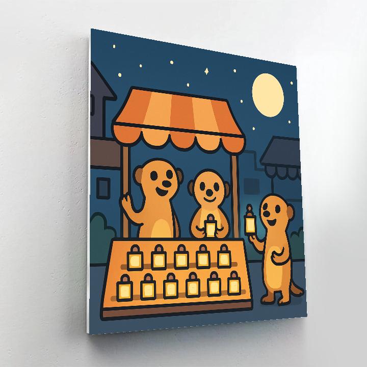 Moonlit Meerkat Market DIY paint by numbers