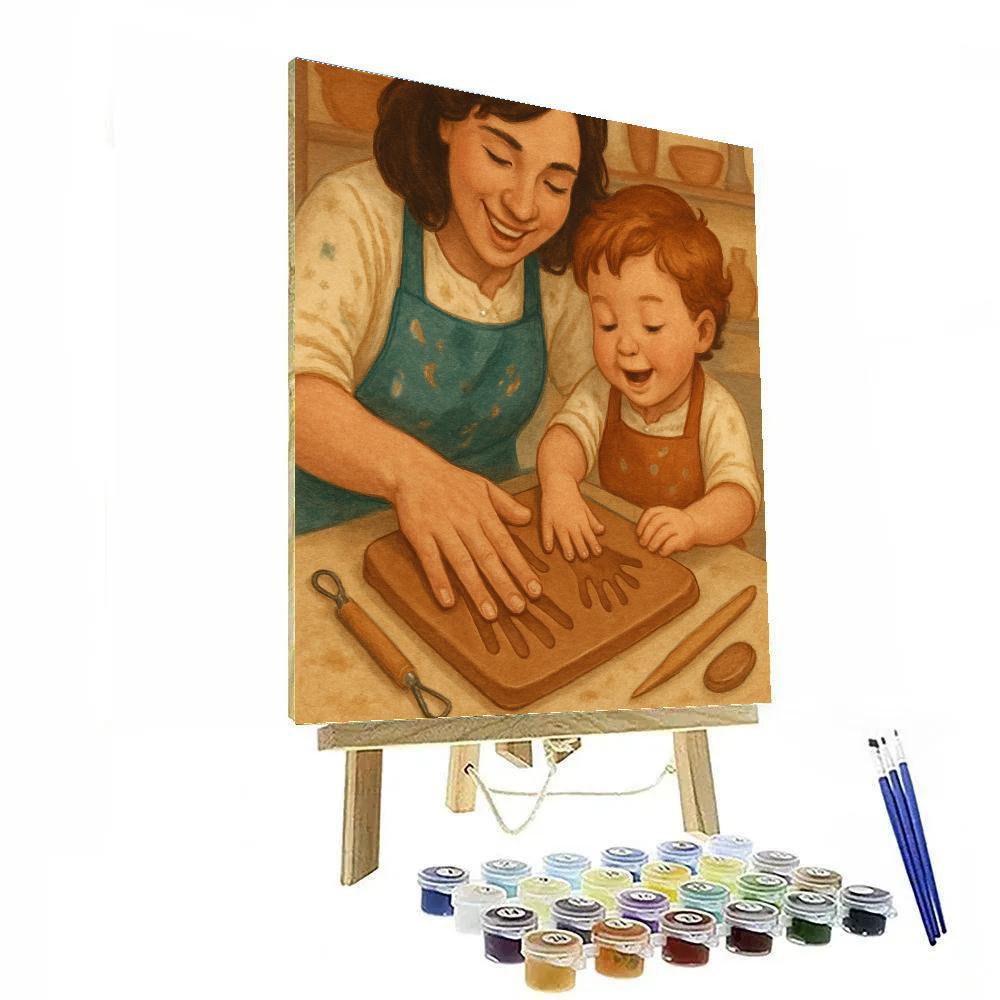 Art Studio Clay Handprints Painting by numbers kit