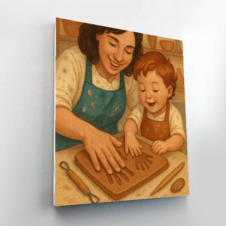 Art Studio Clay Handprints Painting by numbers kit