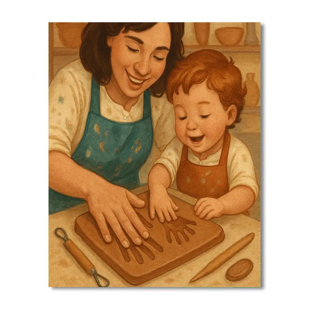 Art Studio Clay Handprints Painting by numbers kit