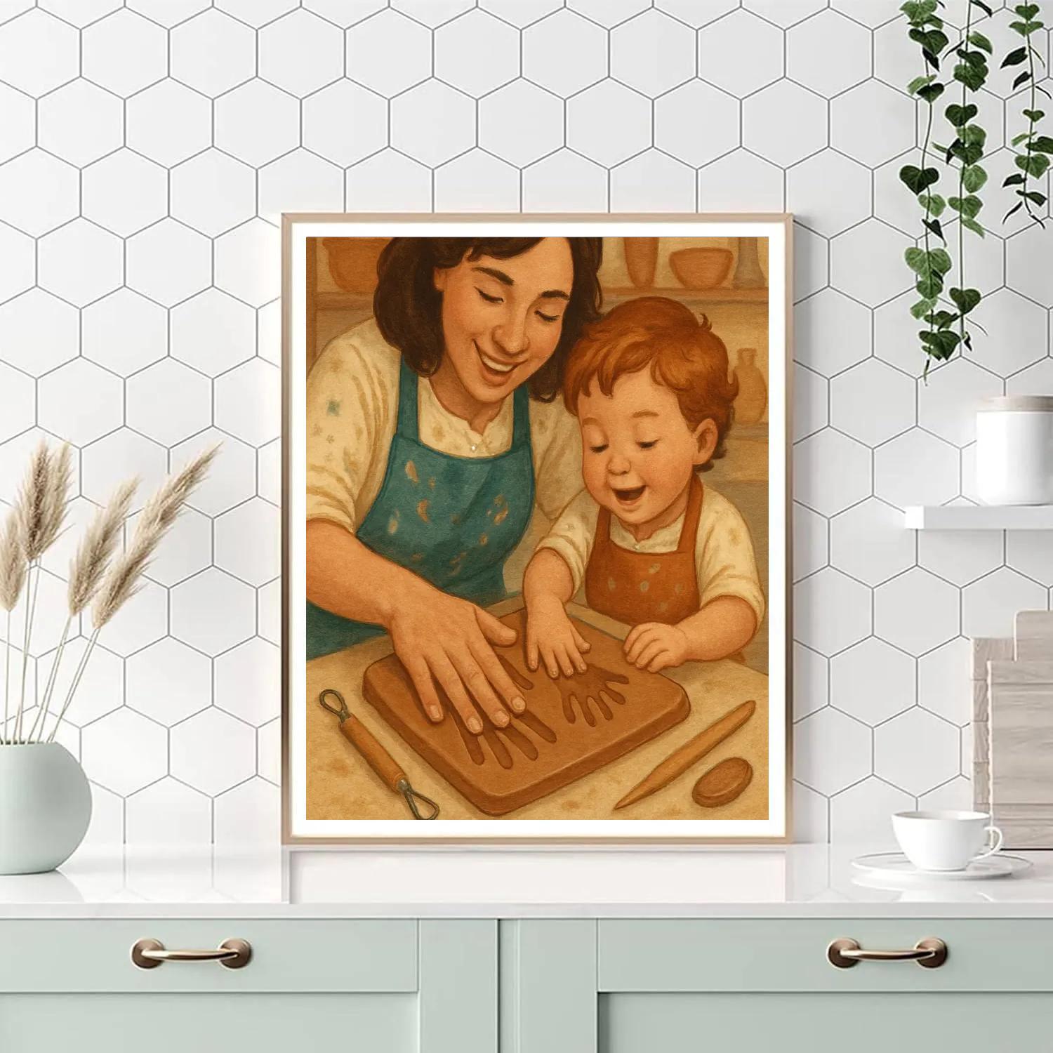 Art Studio Clay Handprints Painting by numbers kit