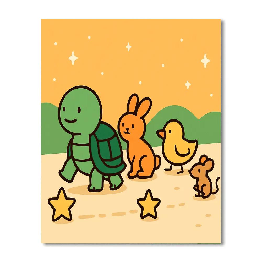 Starglow Turtle Trek Paint by numbers art