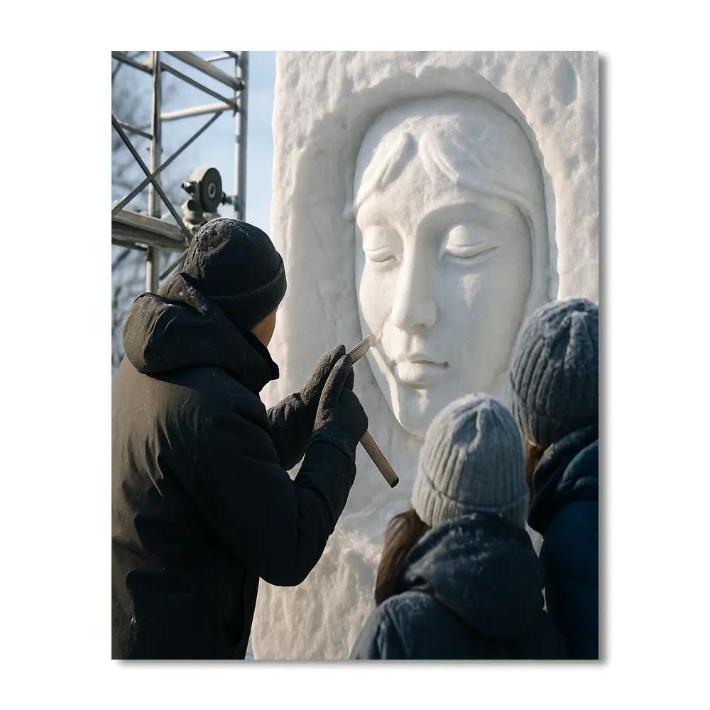 Sapporo Snow Sculpture Close-Up Paint by numbers art