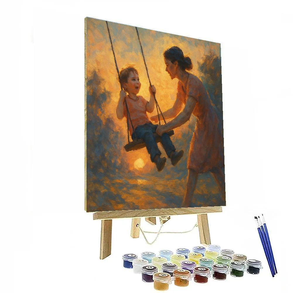 Swing Set Sunset Portrait Paint by numbers kits