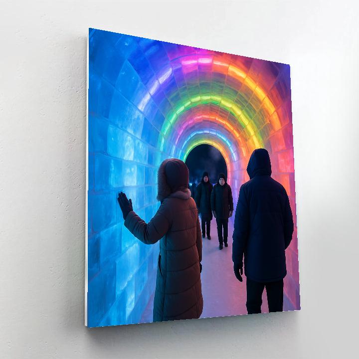 Harbin Ice Tunnel Walk paint by numbers