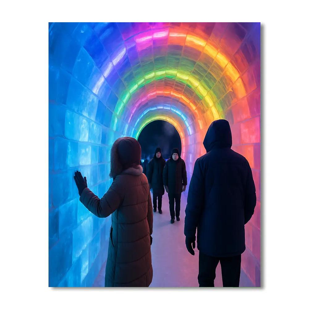 Harbin Ice Tunnel Walk paint by numbers
