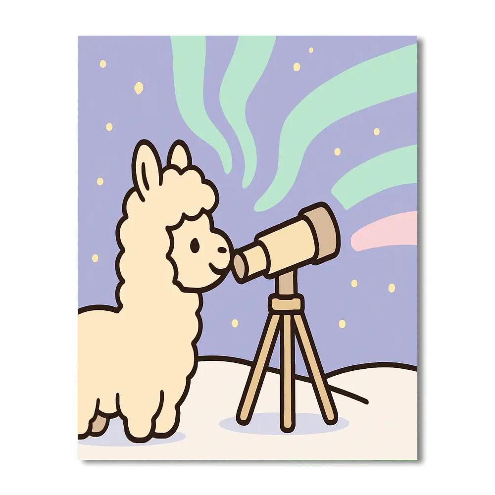 Aurora Alpaca Observatory Numbered painting kits