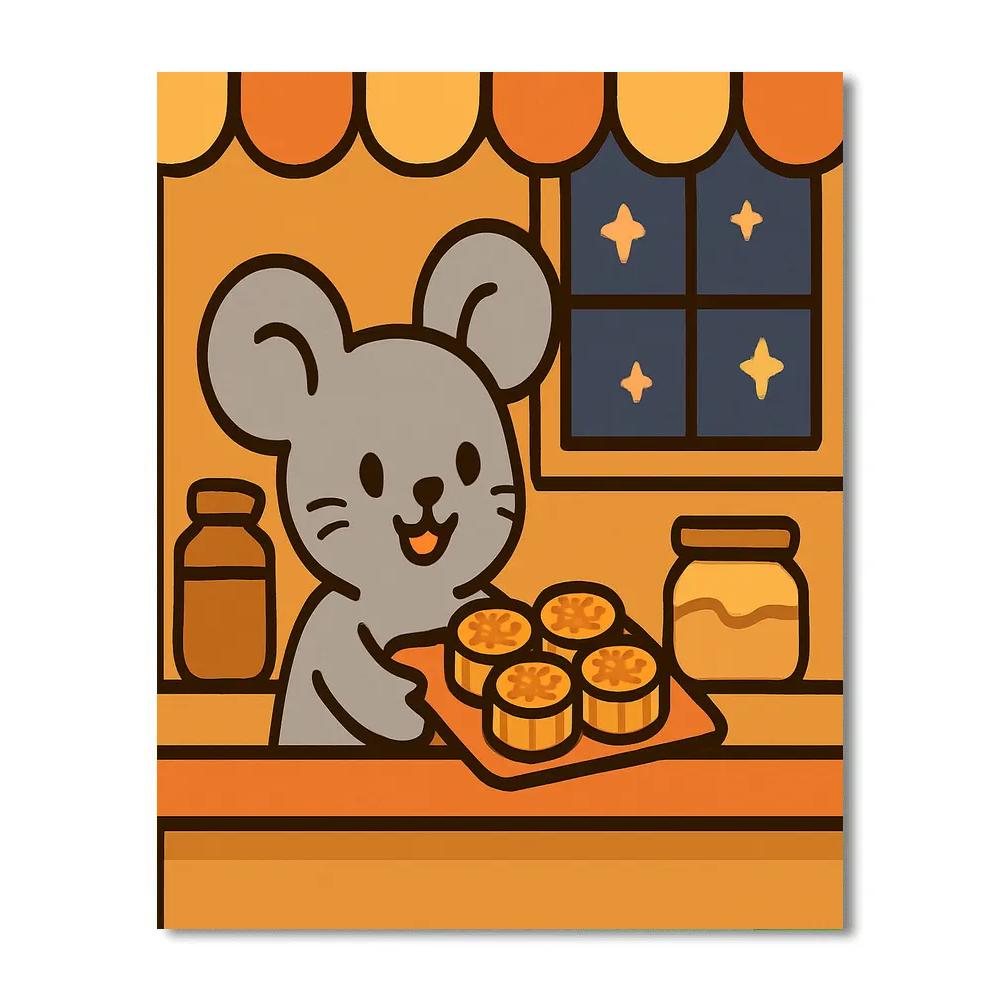 Mooncake Mouse Bakery paint by number