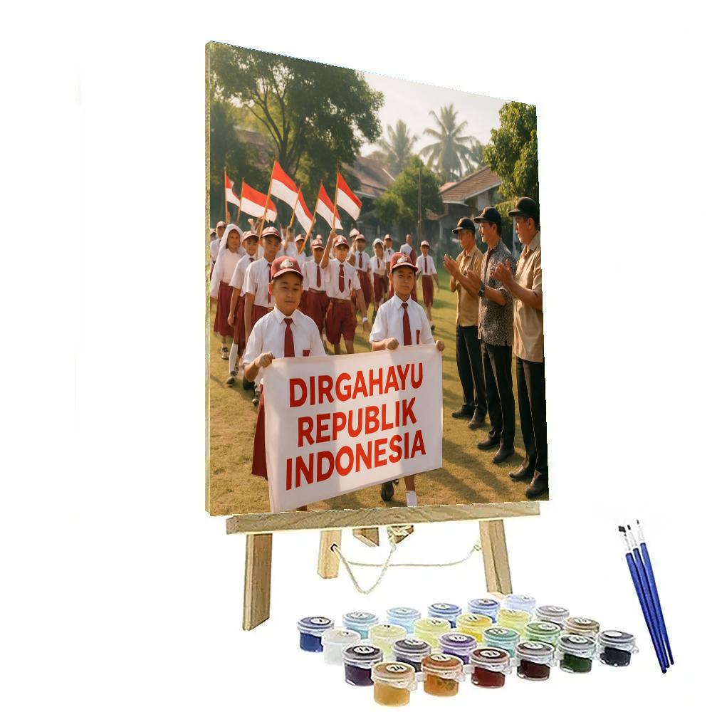Jakarta Independence Parade Number painting