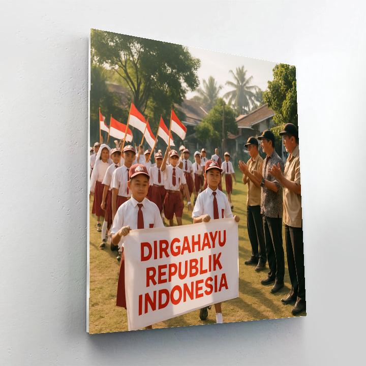 Jakarta Independence Parade Number painting
