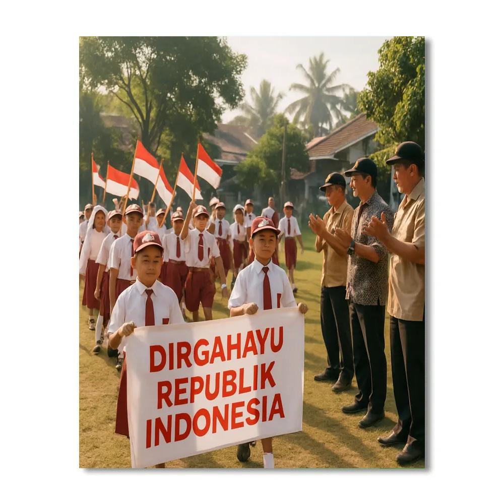 Jakarta Independence Parade Number painting