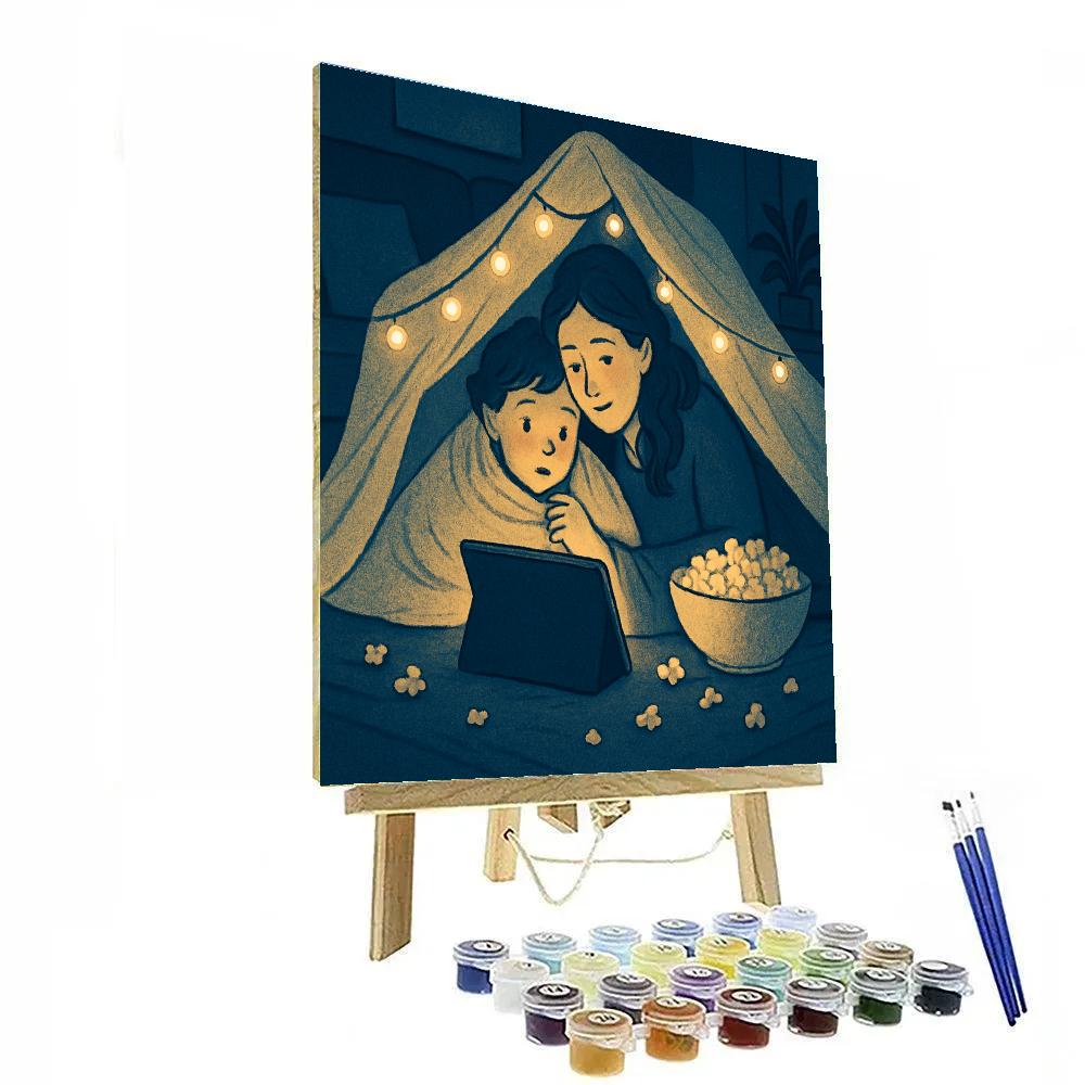 Pajama Fort Movie Night paint by numbers