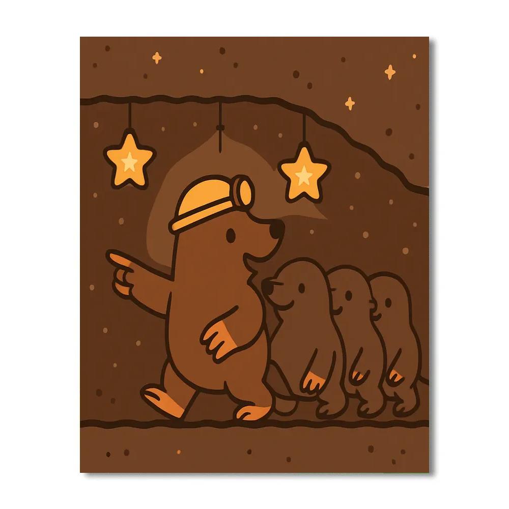 Meteor Mole Tunnel Painting by numbers kit