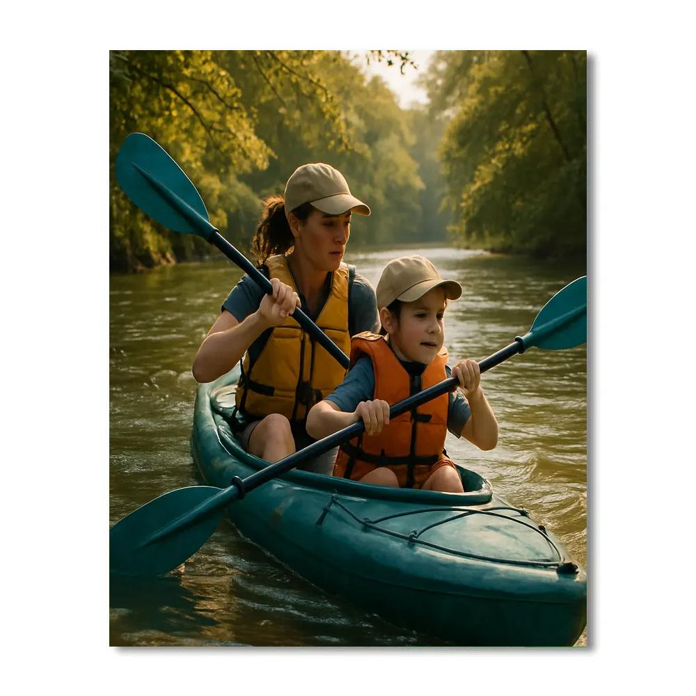 River Kayak Training Paint by numbers art