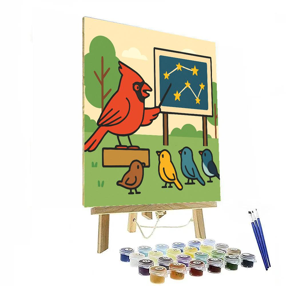 Comet Cardinal Classroom Paint by numbers art