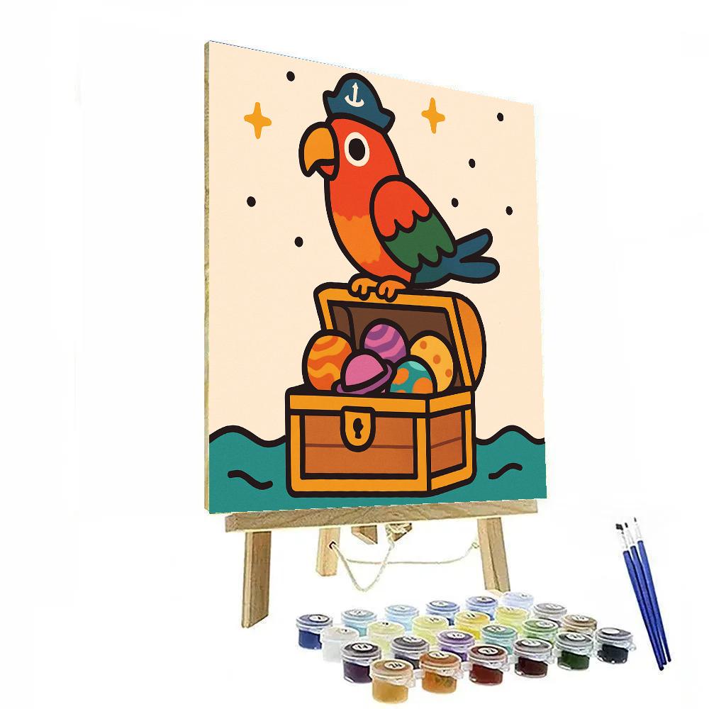 Planet Pirate Parrot paint by numbers