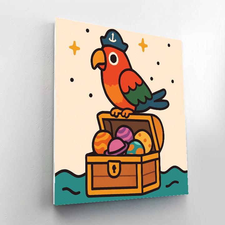 Planet Pirate Parrot paint by numbers