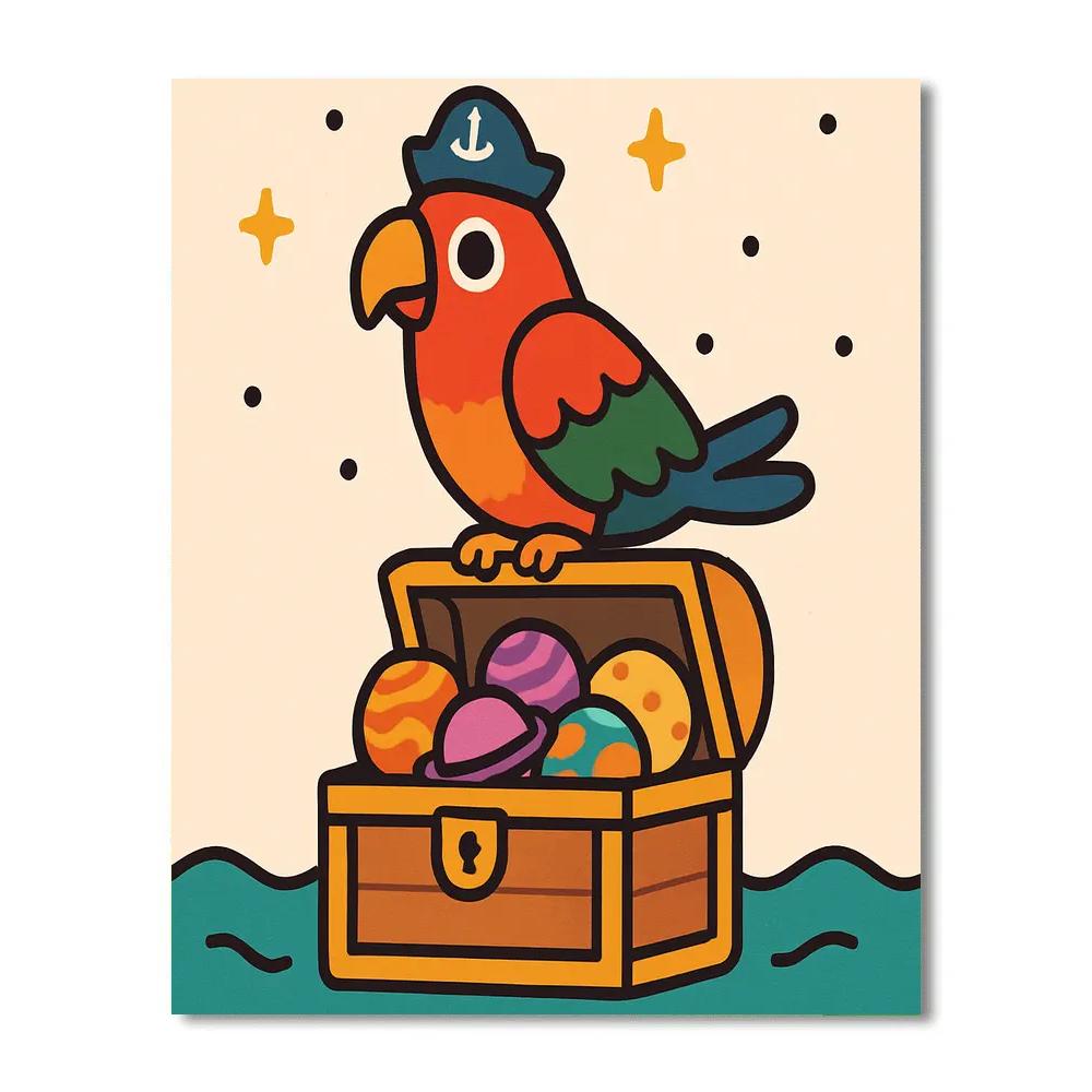 Planet Pirate Parrot paint by numbers