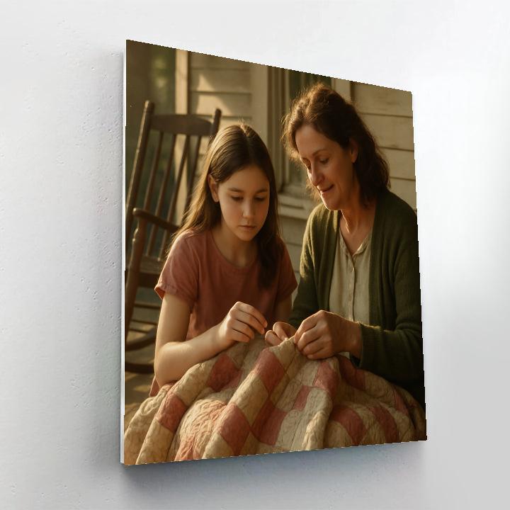 Quiet Porch Quilt Mending paint by numbers