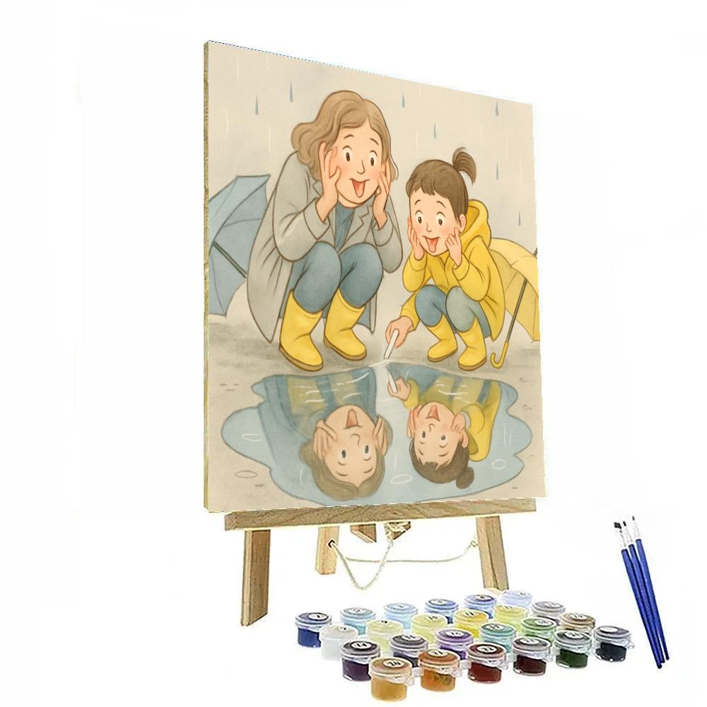 Puddle Reflections Self Portrait DIY paint by numbers