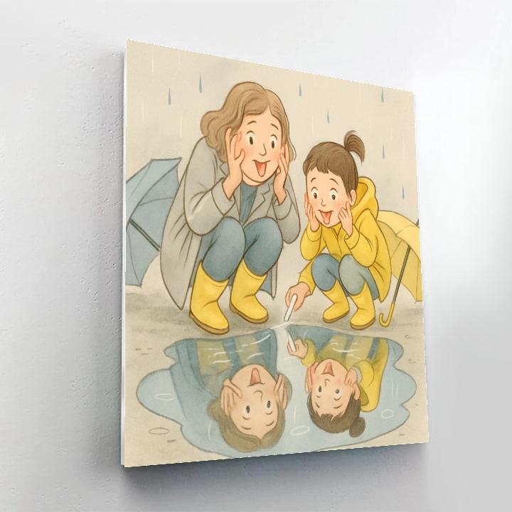 Puddle Reflections Self Portrait DIY paint by numbers