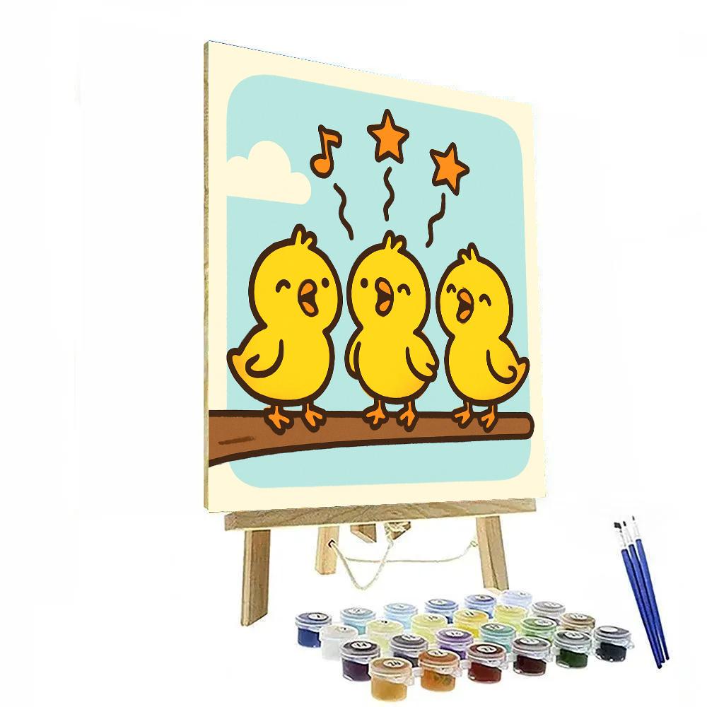 Comet Chickadee Choir DIY paint by numbers