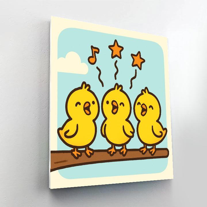 Comet Chickadee Choir DIY paint by numbers