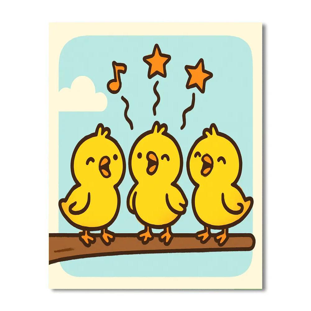 Comet Chickadee Choir DIY paint by numbers