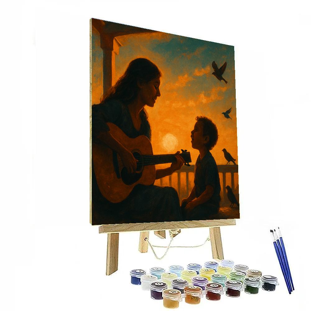 Sunset Porch Guitar Serenade painting number kit