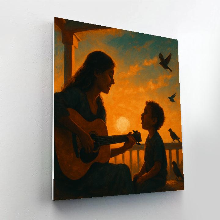 Sunset Porch Guitar Serenade painting number kit