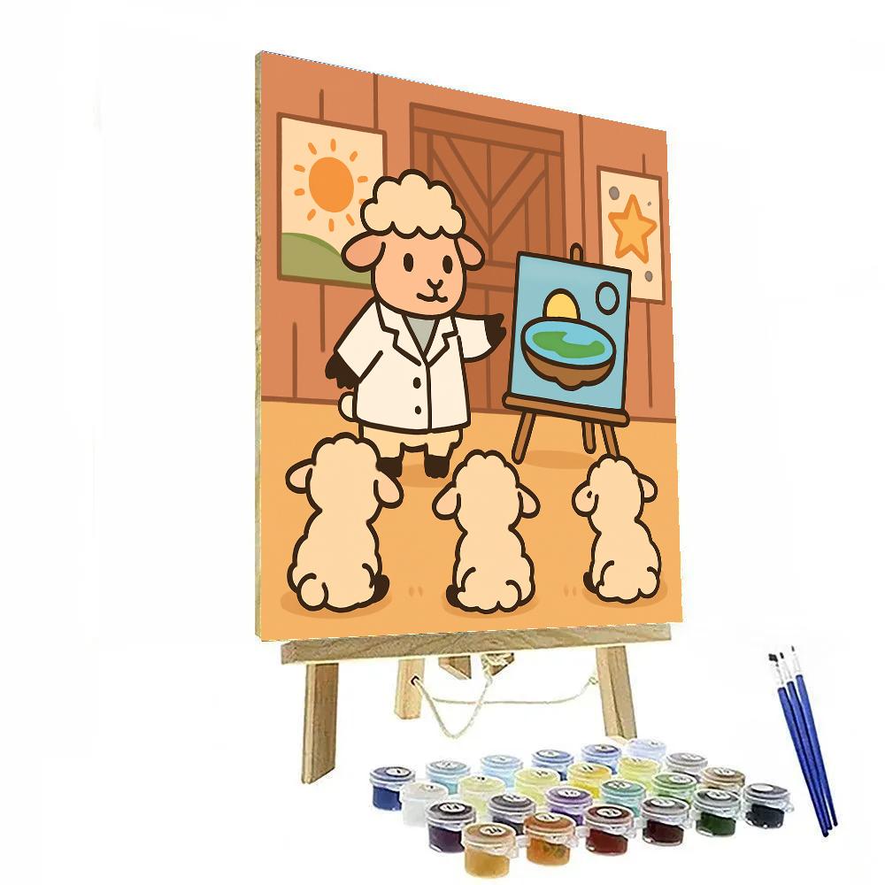 Stellar Sheep Science Number painting