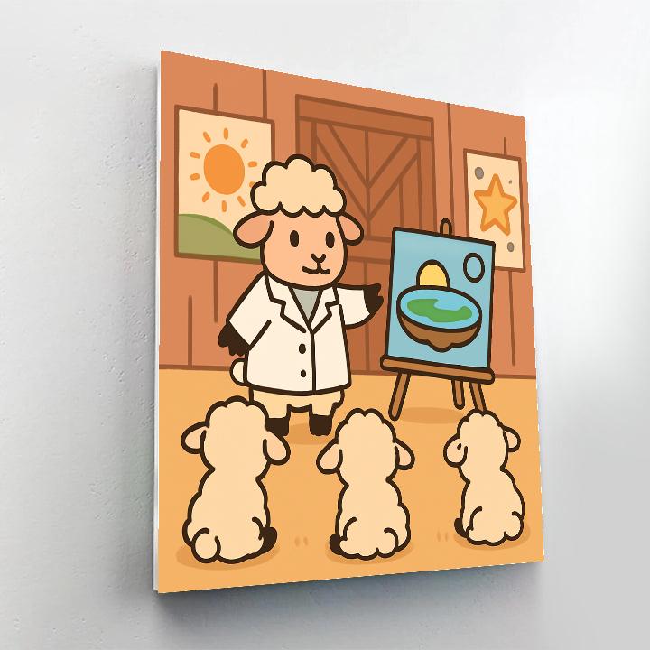 Stellar Sheep Science Number painting