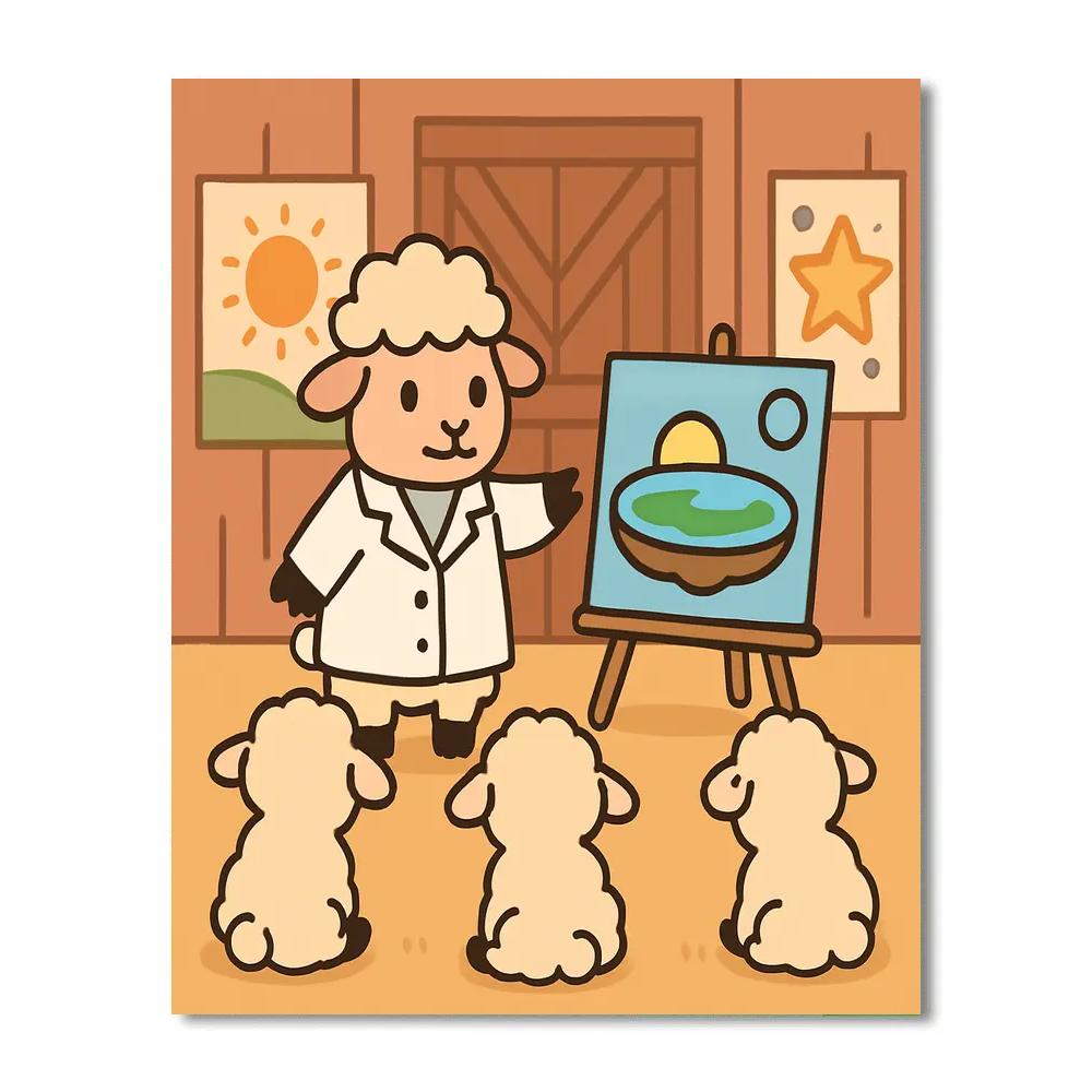 Stellar Sheep Science Number painting