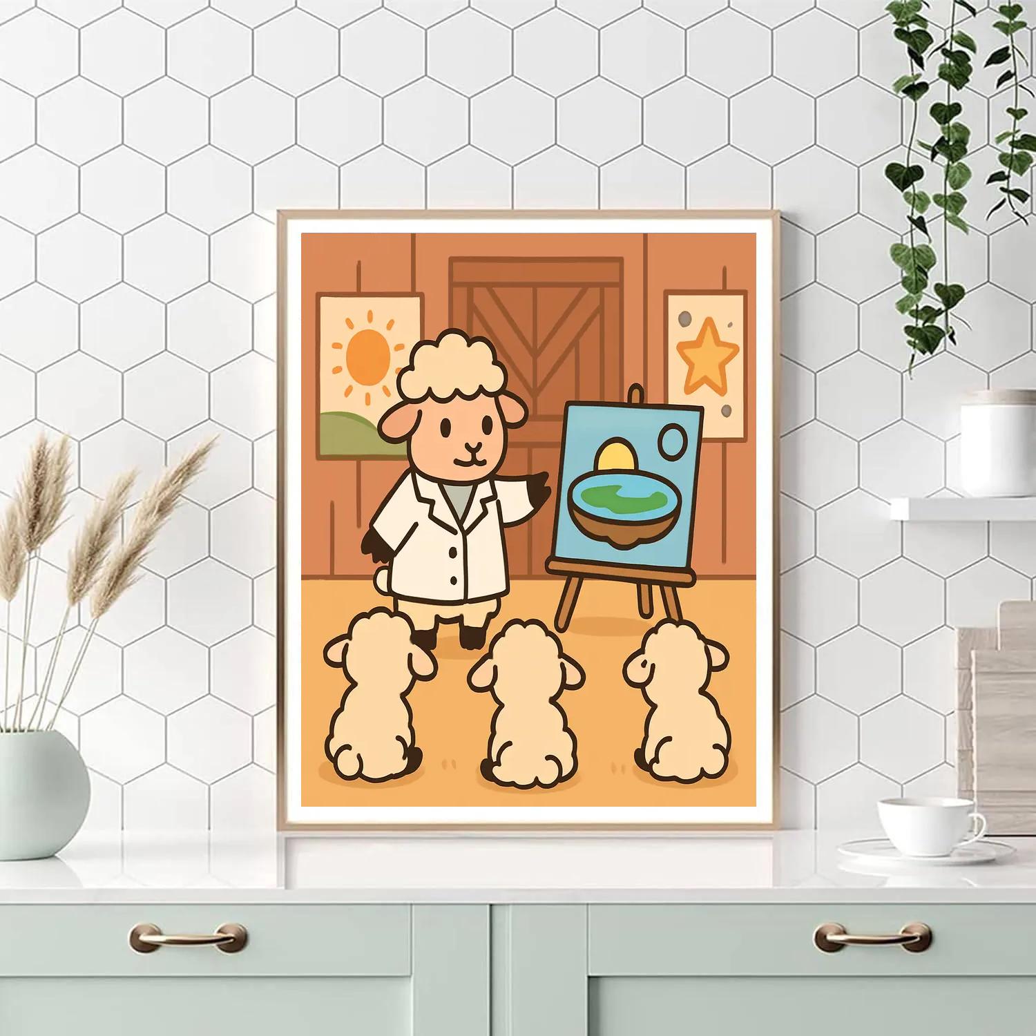 Stellar Sheep Science Number painting