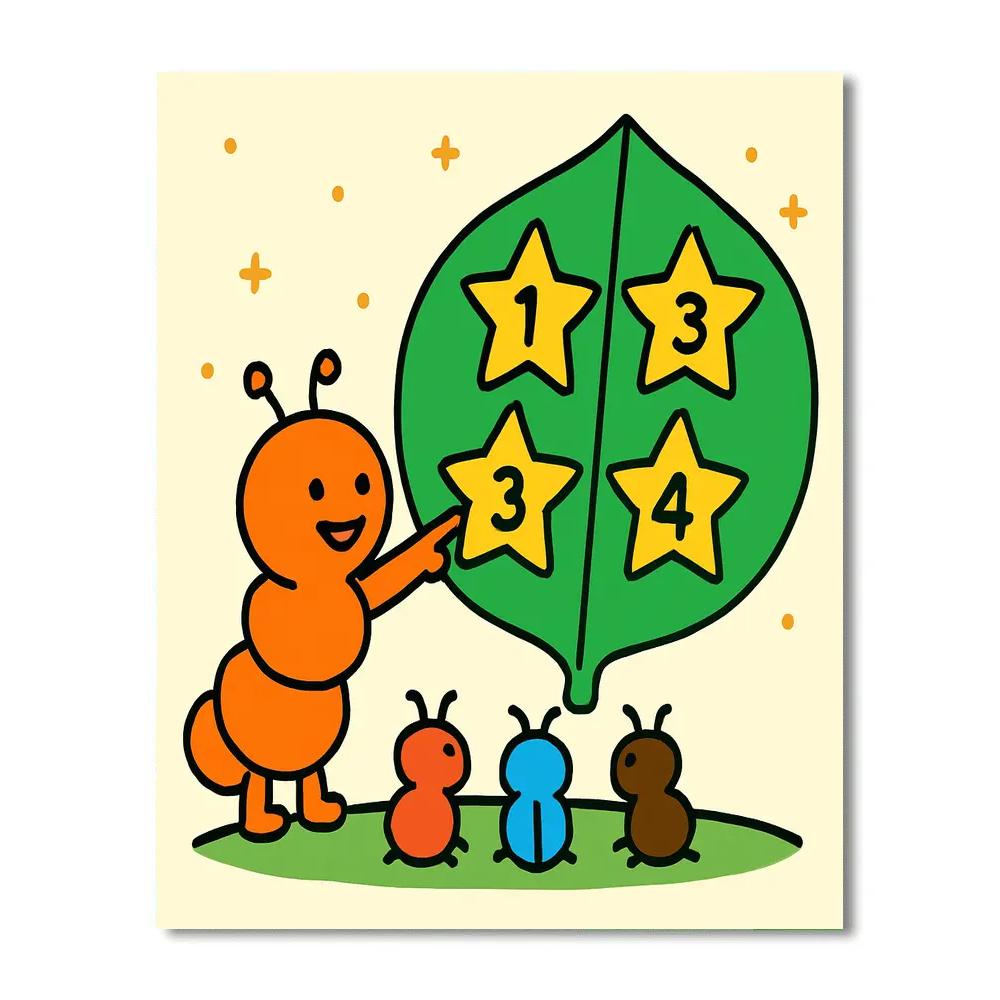 Comet Caterpillar Counting Paint by numbers art