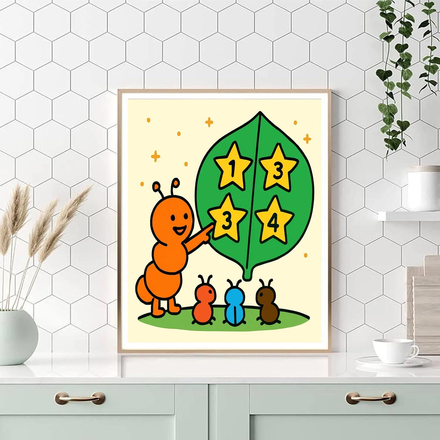 Comet Caterpillar Counting Paint by numbers art